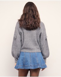 MINKPINK - Vera Floral Applique Knit Jumper