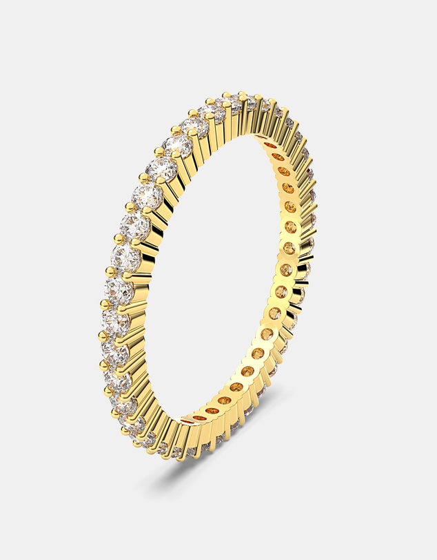 Swarovski - Matrix Vittore Ring, Round Cut, White, 18K Gold Finish