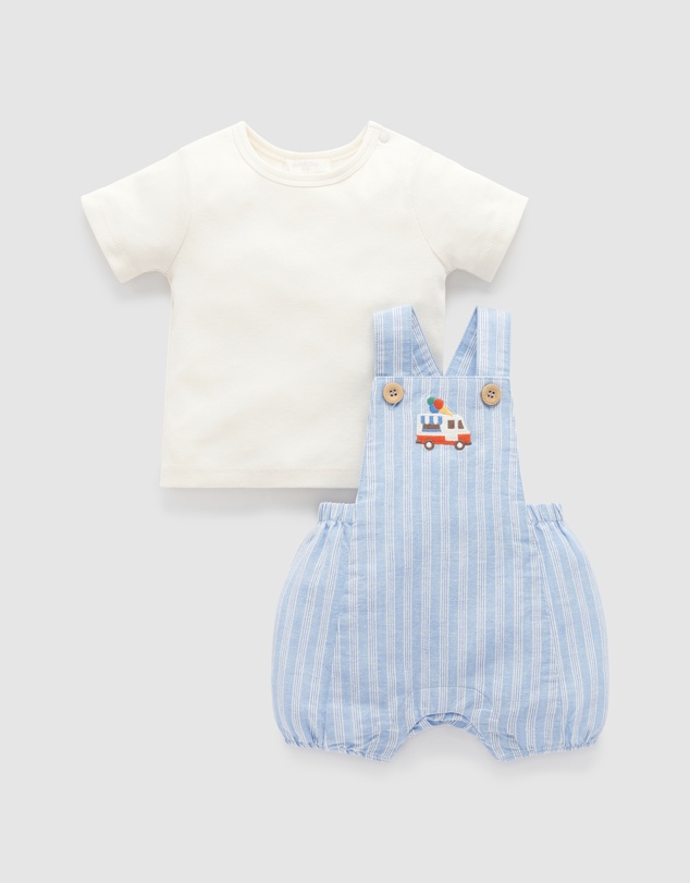 Purebaby - Short Leg Overall Set -Kids-Babies