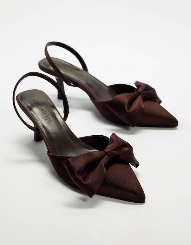 Atmos&Here - Jules Bow Sling Back Kitten Heels