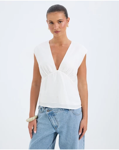 Calli - Fern V-Neck Cupro Top