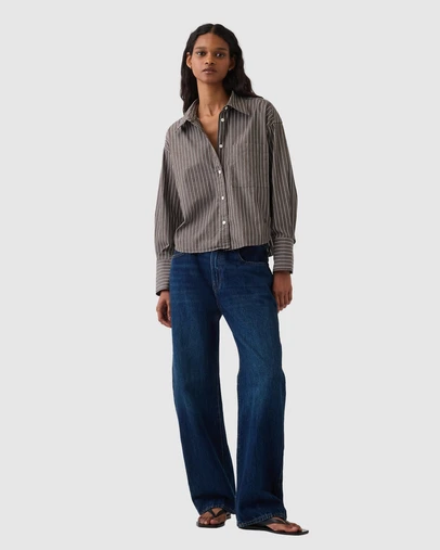 GAP - LS Swing Crop Shirt