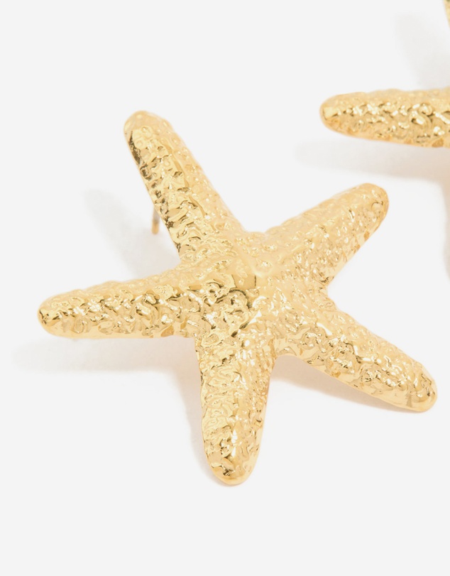 Lovisa - Waterproof Gold Plated Stainless Steel Statement Starfish Stud Earrings