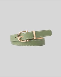 KAJA Clothing - Needle Buckle Belt - Green