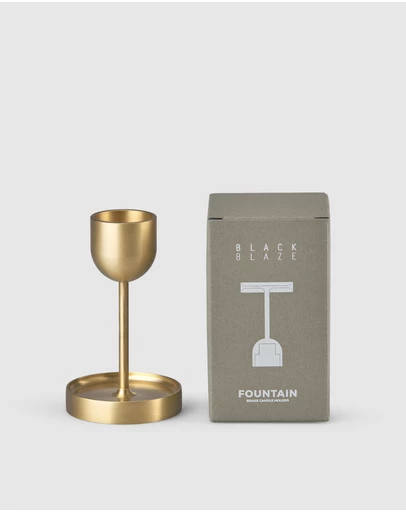 Black Blaze - Fountain Brass Candle Holder Medium