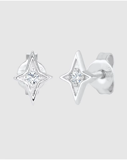 Kuzzoi - ICONIC EXCLUSIVE - Crystal Star Stud Earrings in 925 Sterling Silver