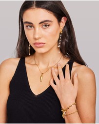 Zoe Olivia - Waterproof Spiral Pearl Drop Stud Earrings