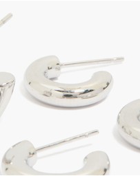 Lovisa - Waterproof Stainless Steel Multi-Sized Hoop Earrings 3-Pack