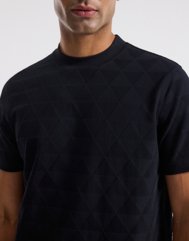 Calibre - Geometric Jacquard T-shirt Navy