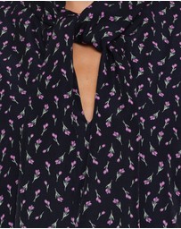 Petal & Pup - Baylie Long Sleeve Mini Dress - Navy Tulip Floral