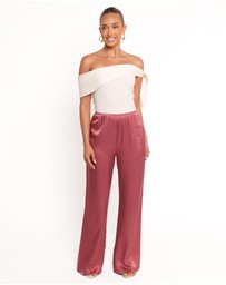 Petal & Pup - Carissa Satin Pants - Dusty Rose