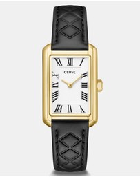 Cluse - Belisenna Watch Leather, Black Quilted, Gold Colour