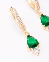Lovisa - Gold Plated Pave Pear Round Drop Earrings