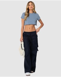 EDIKTED - Stripey Cropped T Shirt