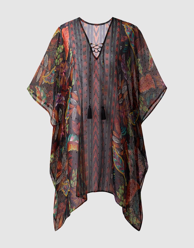 Miraclesuit Swimwear  - Pluma Orla Sheer Chiffon Caftan Beach Cover Up