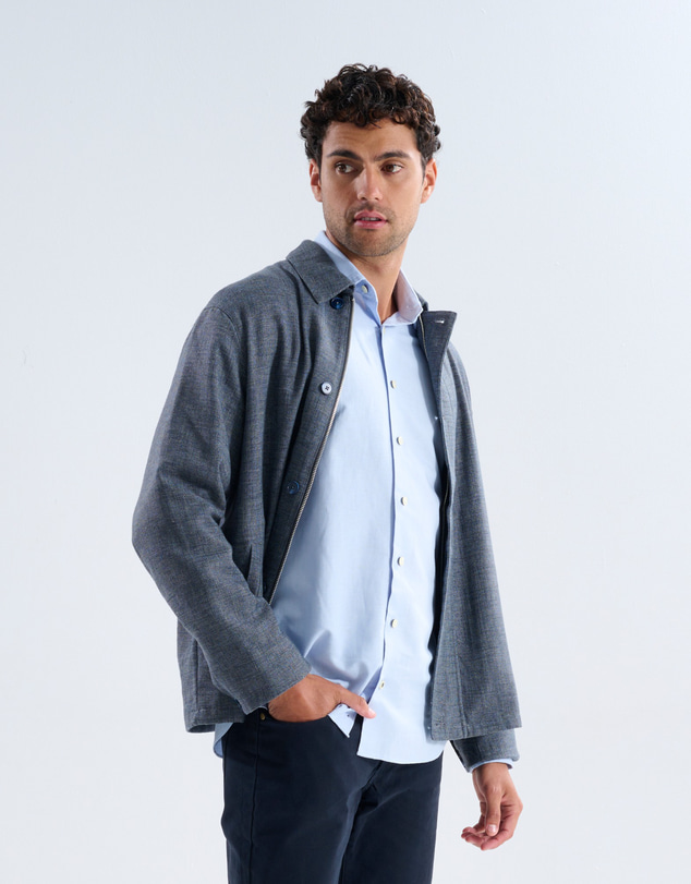 3 Wise Men - 3 Wise Men Archer Linen Jacket - Grey