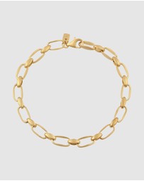 Kuzzoi - ICONIC EXCLUSIVE - Bracelet Male Link Chain 925 Sterling Silver Gold Plated