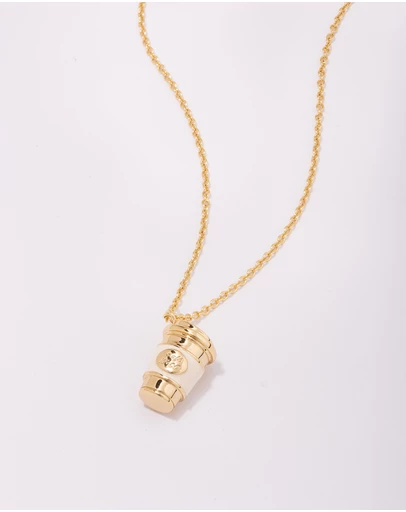 Wanderlust + Co - Coffee On The Gold Necklace