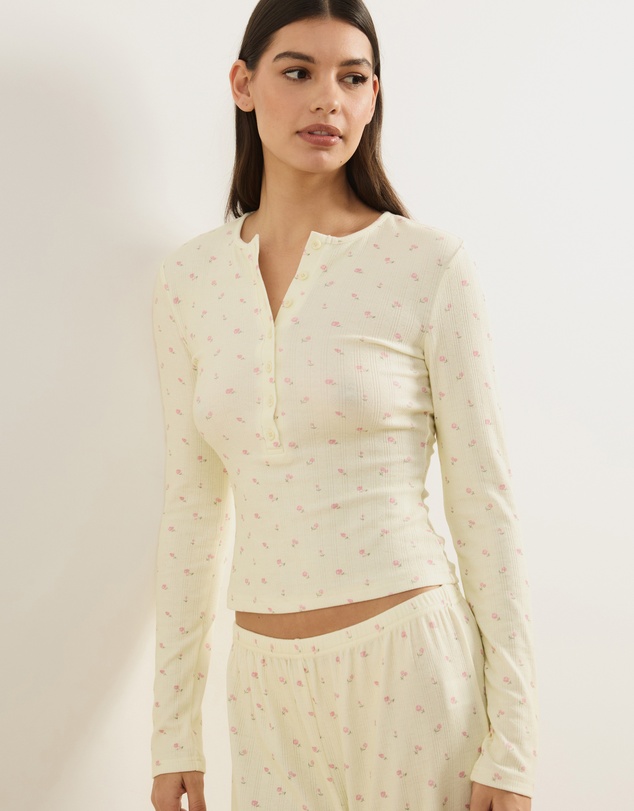 Atmos&Here - Shaina Pointelle Henley Long Sleep Set