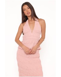Petal & Pup - Zafira Textured Halter Top - Pink
