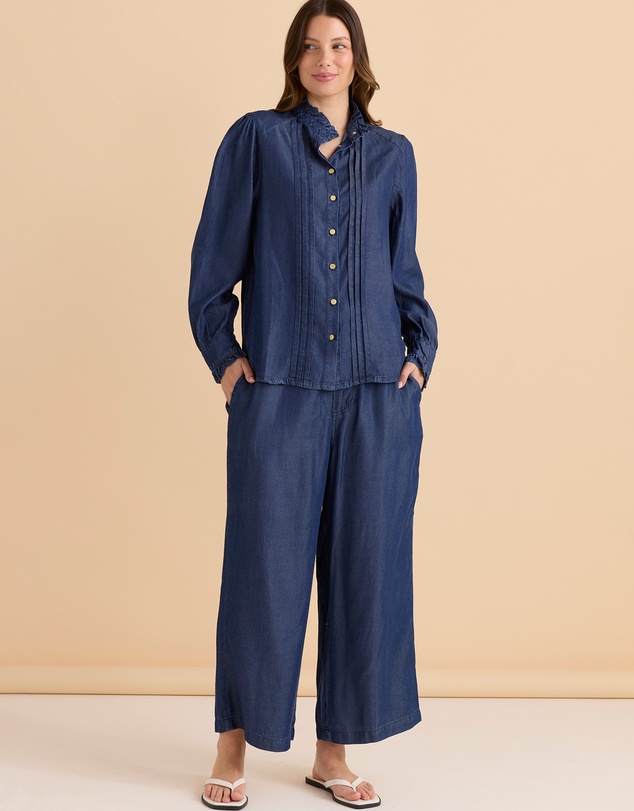 Betty Basics - Lucille Lyocell Pleated Shirt