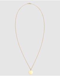 Elli Jewelry - Necklace Plate Pendant Classic Elegant in 926 Sterling Silver Gold Plated