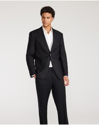 Calibre - Linen Wool Hopsack Blazer Black