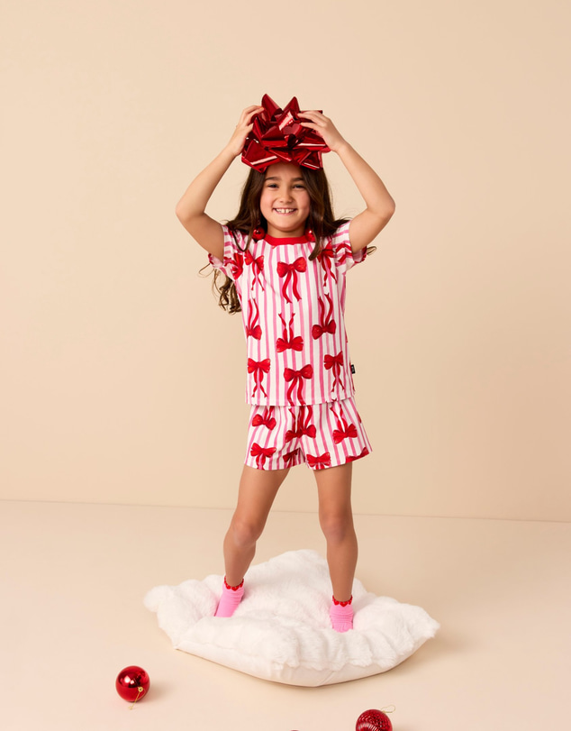 Rock Your Kid - Signature PJ Set in Pink Clay Stripe