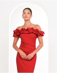 Pilgrim - Clara Off Shoulder Midi Dress