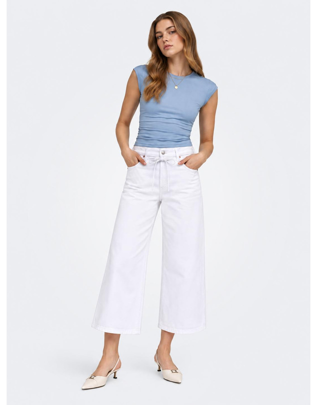 ONLY - Gianna Cropped Wide Fit Jeans