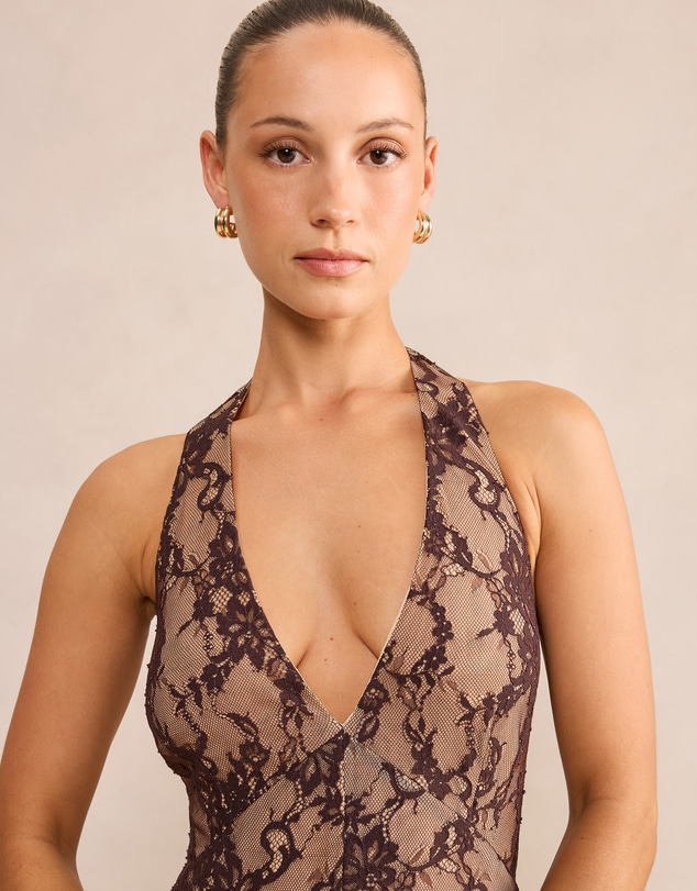 Forever New Petite - Mandi Petite Lace Halter Neck Dress
