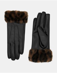 Morgan & Taylor - Gia Faux Leather Gloves in Black