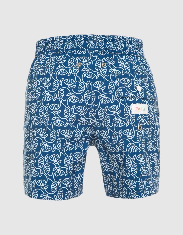 Tolu Australia - Boys Swim Shorts With Blue Fishes