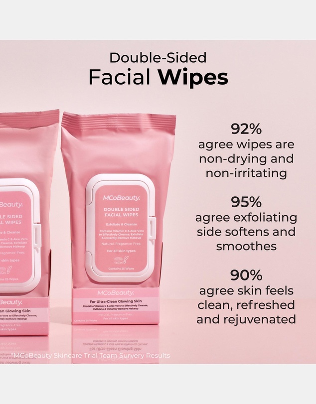 MCoBeauty - 25-Pack Everyday Double-Sided Facial Wipes