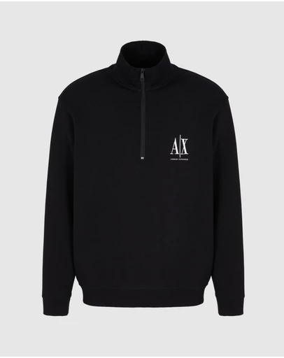 Armani Exchange - Logo Half Zip Sweatshirt