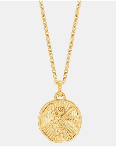 Dower & Hall - Men's St. Michael Talisman Necklace In Gold Vermeil
