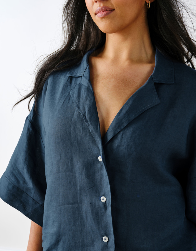 Linen House - Nimes Pure Linen Wide-Sleeved Shirt