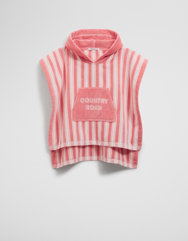 Country Road - Cotton Stripe Logo Poncho