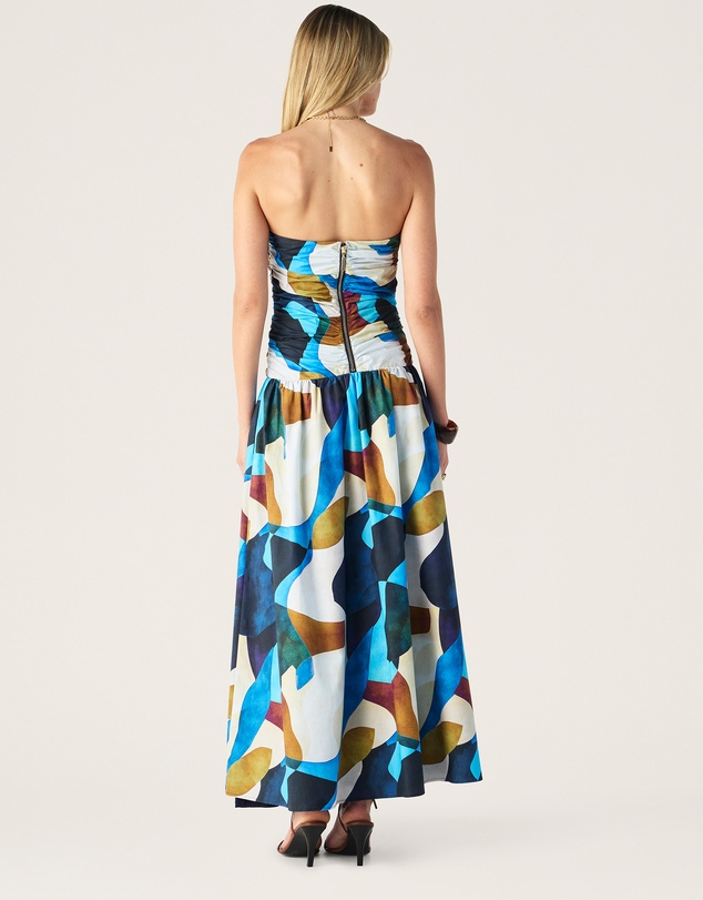 MOS The Label - Celestia Print Strapless Dress
