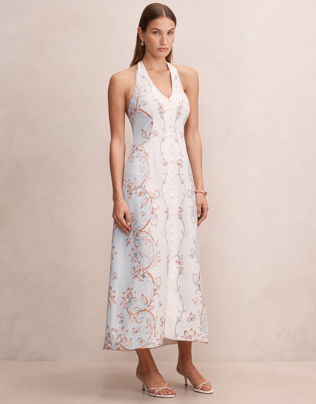 Forever New - Kairo Halter Neck Button Front Midi Dress