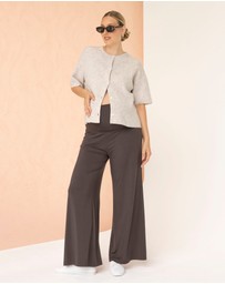 Angel Maternity - Adele Short Sleeve Maternity Knit Cardigan - Apricot