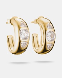 THOMAS SABO - THOMAS SABO Hoop Earrings with Zirconia Stones Gold