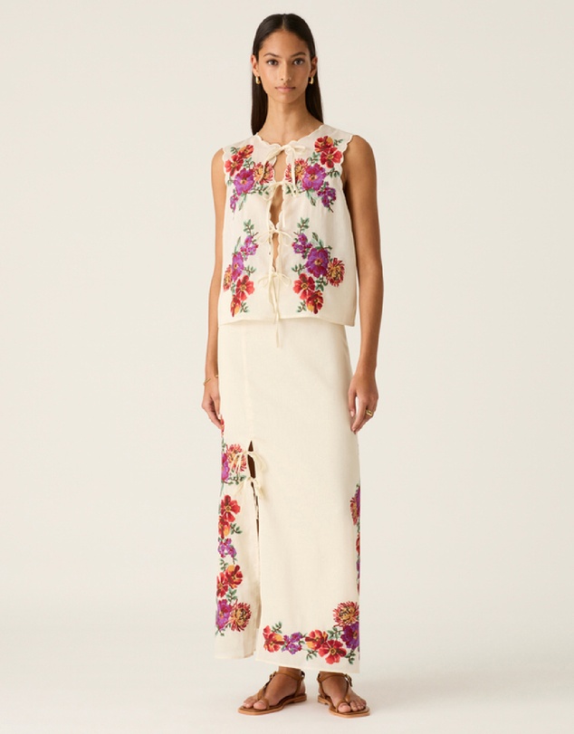 MOS The Label - Frida Embroidery Maxi Skirt