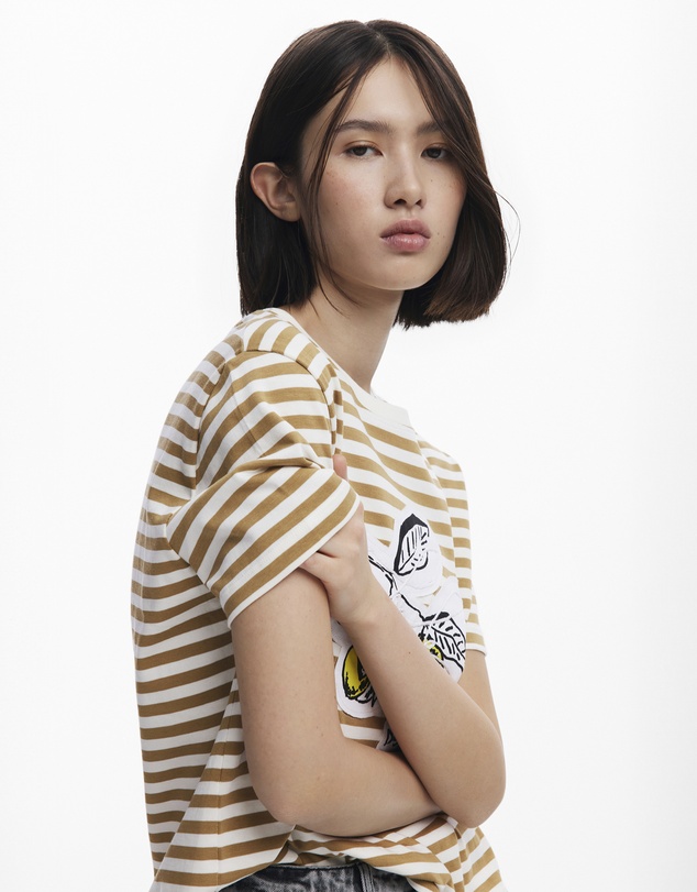 Desigual - Striped print T-shirt