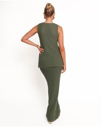 Petal & Pup - Asplie Knit Maxi Skirt - Olive