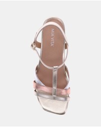 Mia Vita - Yass Heeled Sandal - Champagne Multi