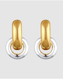 Elli Jewelry - Earrings Chunky Hoops 925 Sterling Silver Bicolor