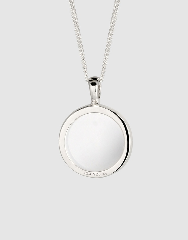 Elli Jewelry - Rock Crystal Disc Necklace in 925 Silver