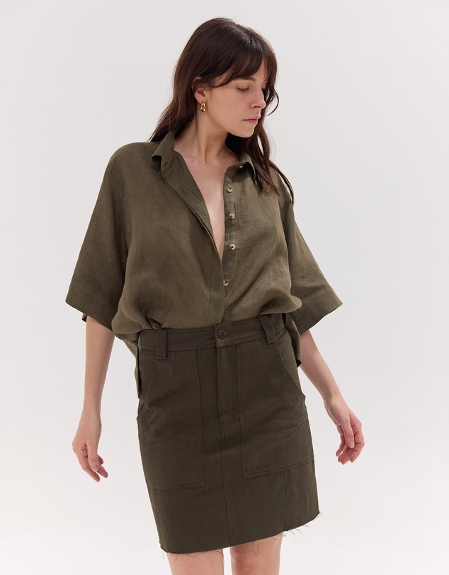 Cloth & Co. - The Short Element Skirt | Dark Olive