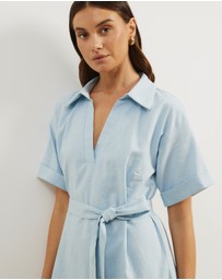 Atmos&Here - Britt Linen Blend Belted Mini Dress